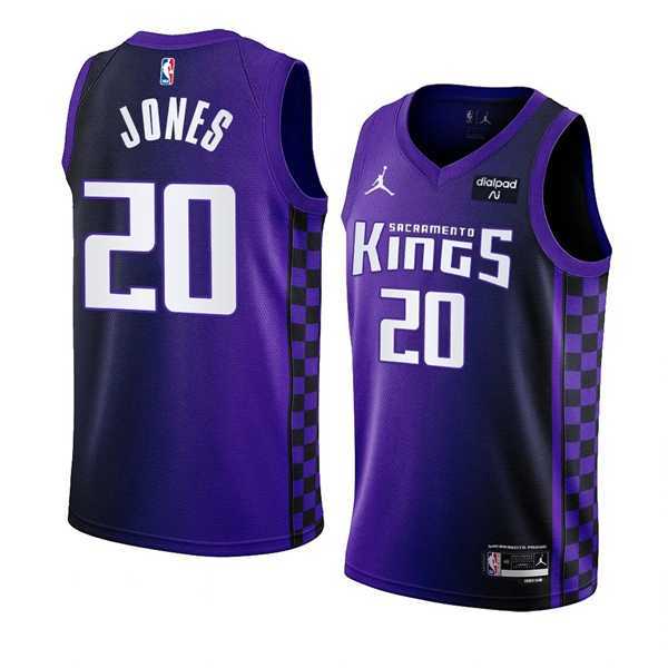 Men%27s Sacramento Kings #20 Colby Jones Purple 2023-24 Statement Edition Swingman Stitched Jersey Dzhi